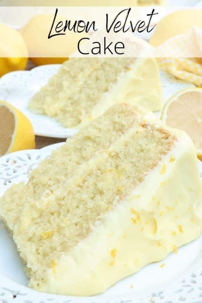 Lemon Velvet Cake + Lemon Cream Cheese Frosting – Recipes More