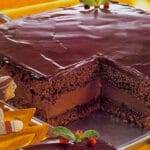 Mocha Layer Cake with Chocolate-Rum Cream Filling