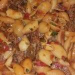 Pasta shells with ground beef