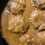 BROWN GRAVY SMOTHERED HAMBURGER STEAKS