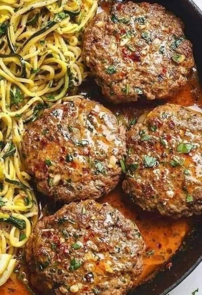 *HAMBURGER STEAKS WITH ONION GRAVY*