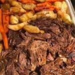 Roast, Potatoes, Carrots and Onions