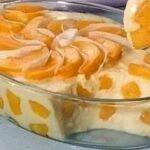 Peach ice cream dessert