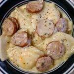 Crockpot Pierogi Casserole with Kielbasa