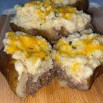 BROCCOLI AND CHEDDAR CHEESE BAKED POTATO TWICE
