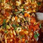 Beef and macaroni soup!