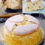 Just eggs, greek yogurt, flour, sugar and baking powder This is the fluffiest cake we’ve ever made