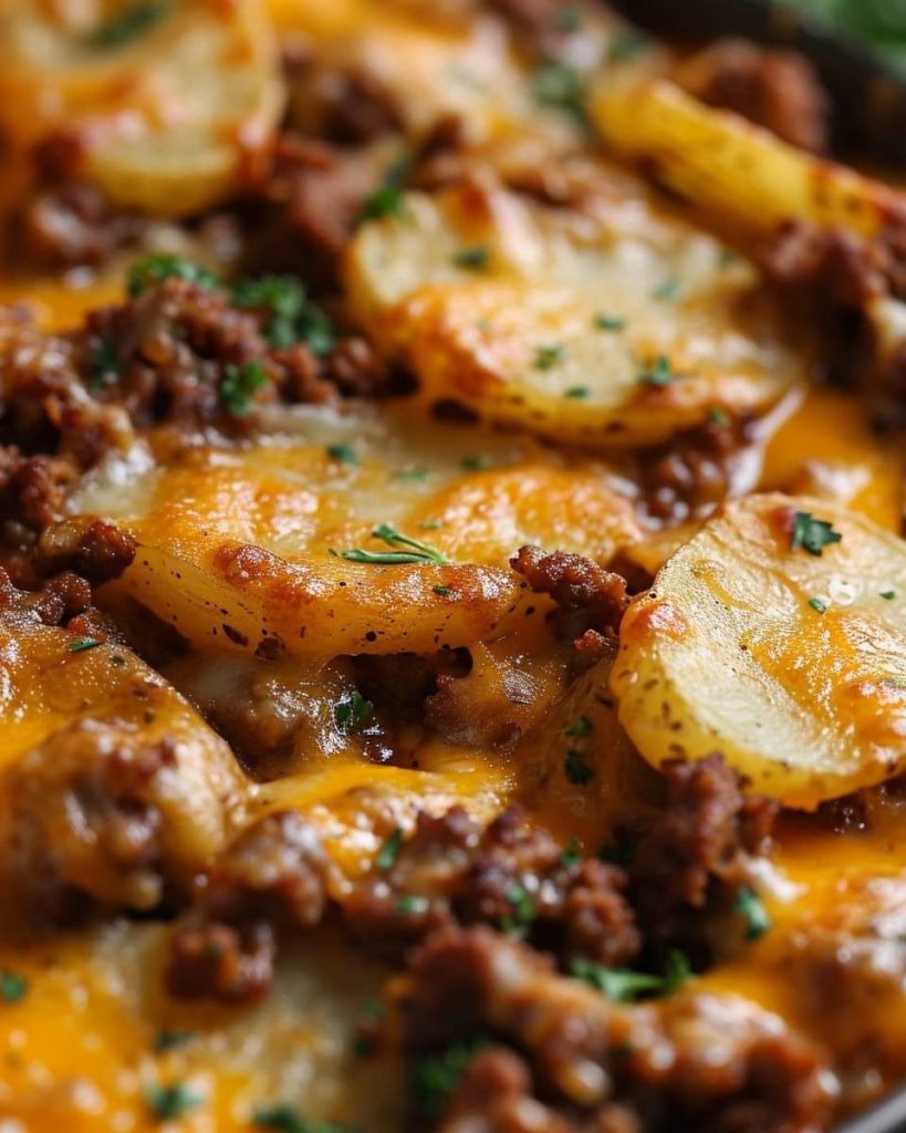 Cheesy Ground Beef and Potato Casserole – Recipes More