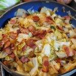 FRIED CABBAGE WITH ONIONS AND BACON