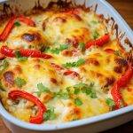 Cheesy Baked Chicken and Peppers